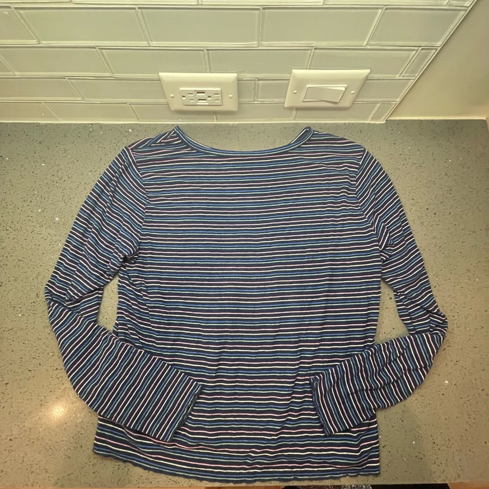 Striped colored long sleeve cozy tee